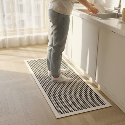 Tapis Cuisine Runner Pied-de-poule antidérapant