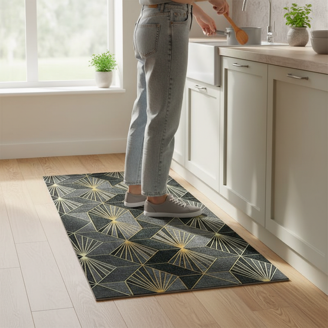Tapis Cuisine moderne géométrique antidérapant minimaliste