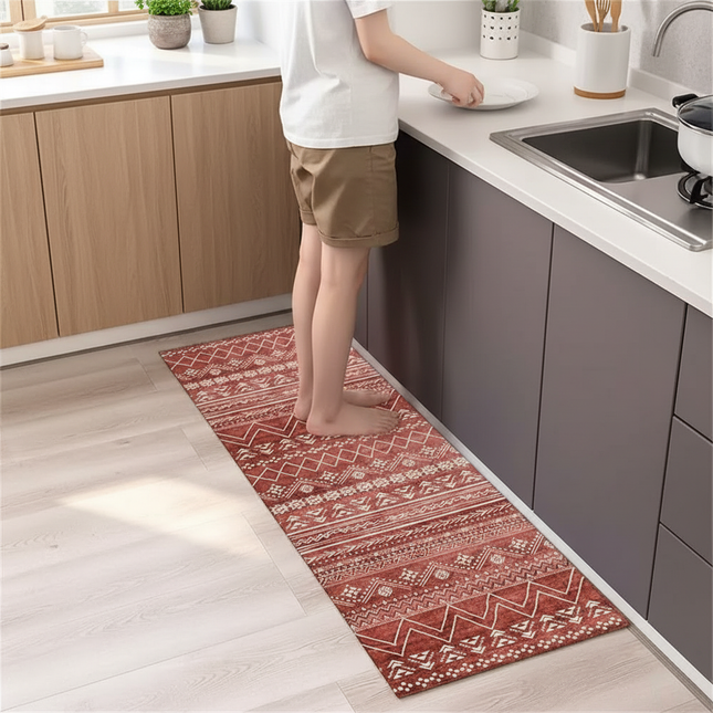 Tapis Cuisine long rouille design