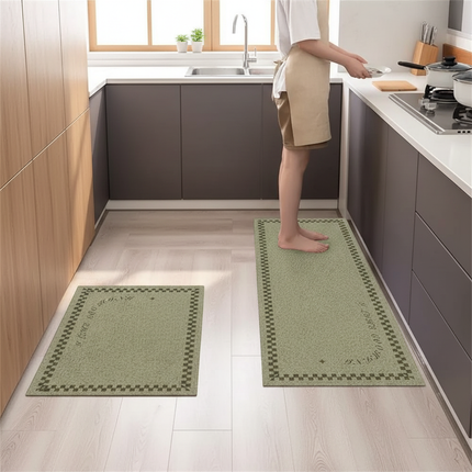 Tapis Cuisine vert carreaux antidérapant