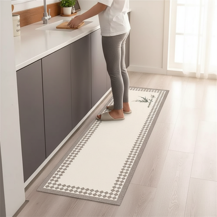 Tapis Cuisine Crème Moderne Lavable