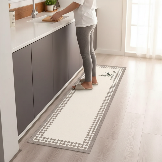 Tapis Cuisine Crème Moderne Lavable