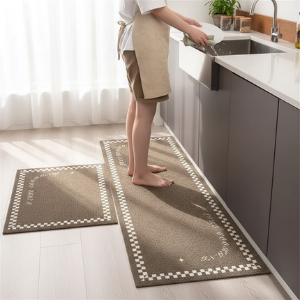 Tapis Cuisine marron motifs antidérapant