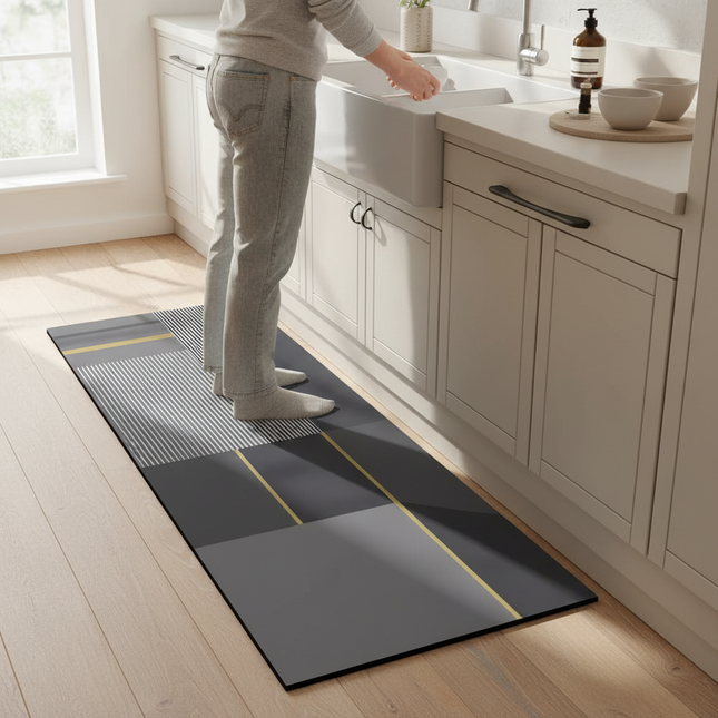 VIKAMA Absorbent Kitchen Floor Mat Anti-Slip Carpet Rug Simple Bathroom Entrance Mat Home Decor Living Room Long Area Rug - gallery 1