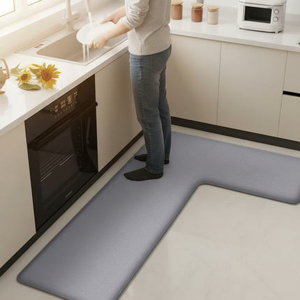 Tapis Cuisine Gris Texturé Antidérapant