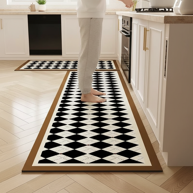 Plaid Kitchen Long Carpet Anti Oil And Anti Slip Quick Dry Floor Mat, Easy to Clean Carpet, Anti Fouling Foot mat, Kitchen Floor - gallery 1