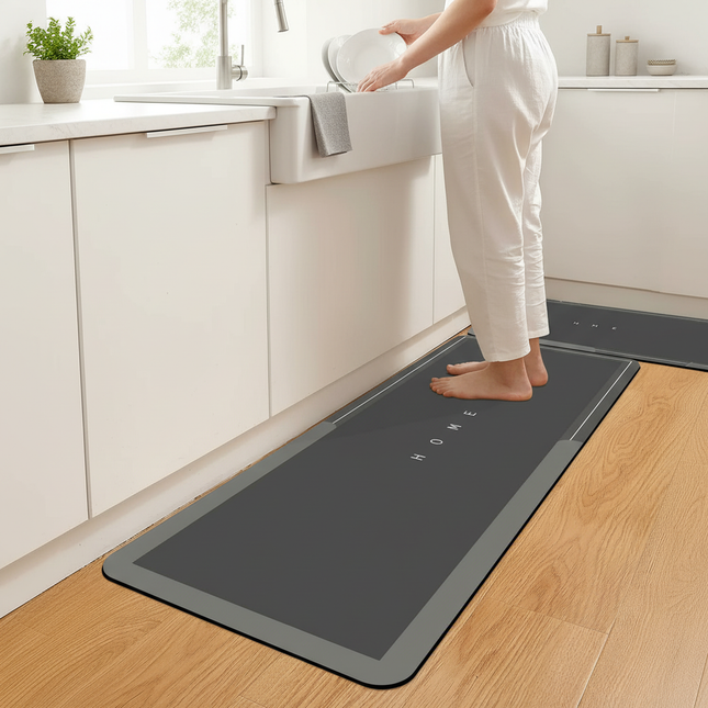 Tapis Cuisine gris HOME antidérapant