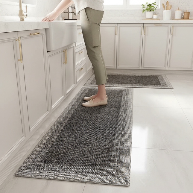 Tapis Cuisine Gris chiné long antidérapant