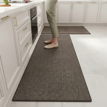 Tapis Cuisine brun texturé antidérapant