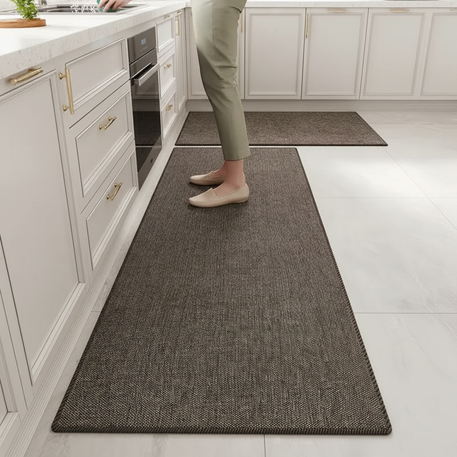 Tapis Cuisine brun texturé antidérapant
