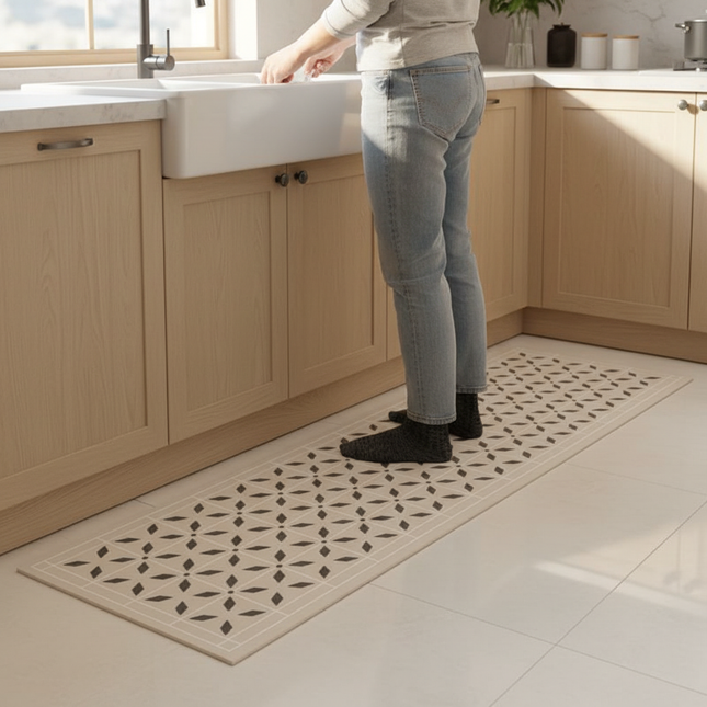 Waterproof Anti-slip Kitchen Floor Mat Pvc Leather Carpet Oil-proof Foot Mats Home Decoration Runner Rug 카페트 Alfombras De Cocina - gallery 1