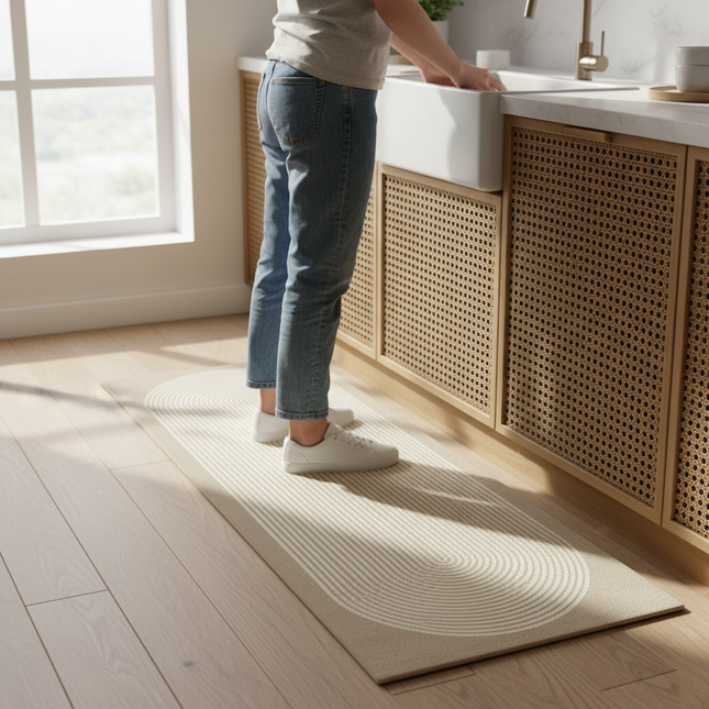 Waterproof Anti-slip Kitchen Floor Mat Pvc Leather Carpet Oil-proof Foot Mats Home Decoration Runner Rug 카페트 Alfombras De Cocina - gallery 1