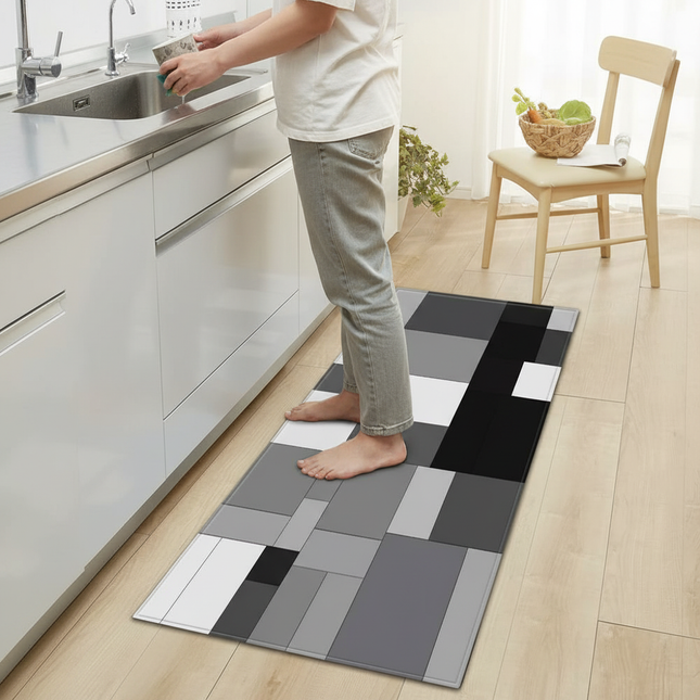 Tapis Cuisine design géométrique antidérapant contemporain
