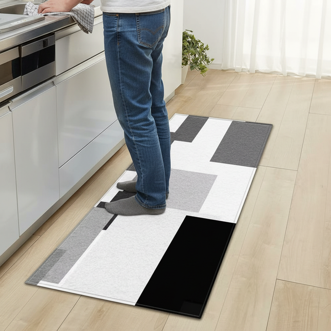 Tapis Cuisine moderne géométrique antidérapant décoratif