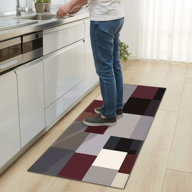 Plaid Kitchen Mat Home Living Room Balcony Bedroom Floor Decoration 3D Carpet House Hallway Entrance Door Bath Non-Slip Foot Rug - gallery 1