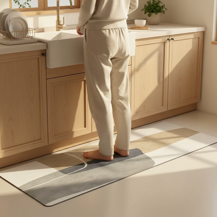 Tapis Cuisine motif abstrait couleurs neutres moderne