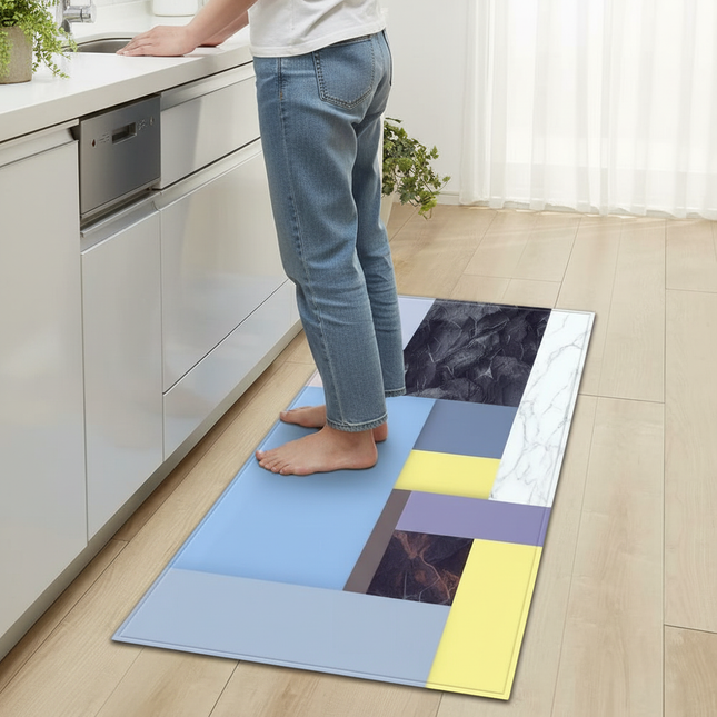 Plaid Kitchen Mat Home Living Room Balcony Bedroom Floor Decoration 3D Carpet House Hallway Entrance Door Bath Non-Slip Foot Rug - gallery 1