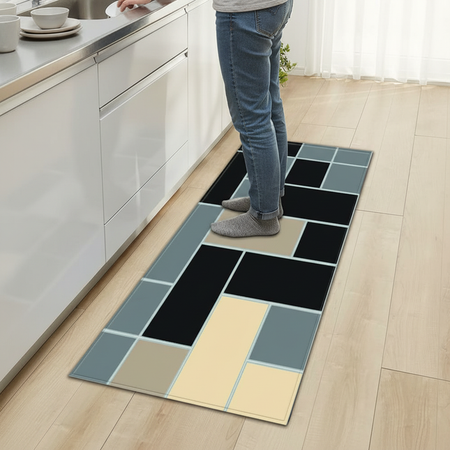 Plaid Kitchen Mat Home Living Room Balcony Bedroom Floor Decoration 3D Carpet House Hallway Entrance Door Bath Non-Slip Foot Rug - gallery 1