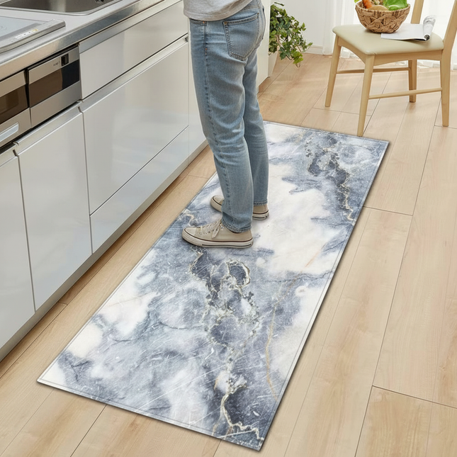 Tapis Cuisine marbre gris antidérapant