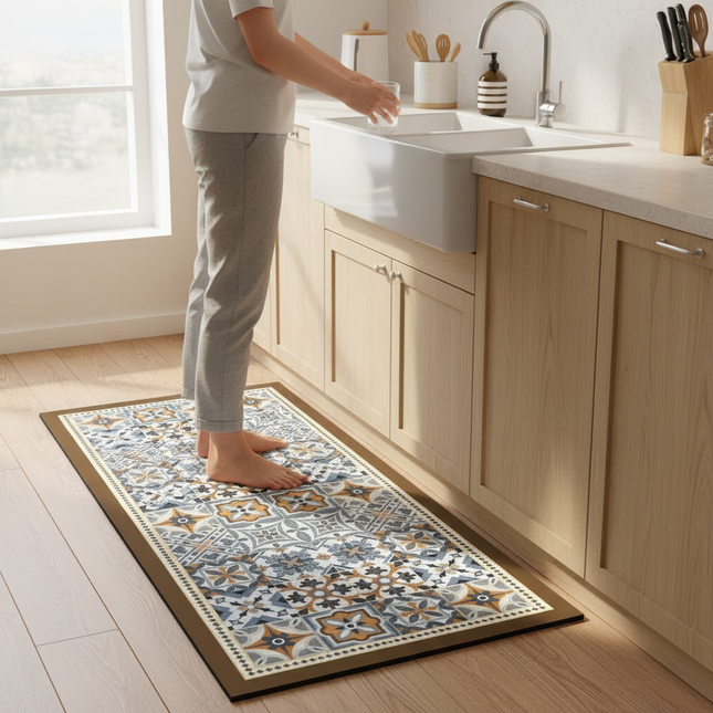 VIKAMA American retro kitchen mat Absorbent Algae Mud Sink Mat, Non-Slip Anti-Fatigue Rug, Quick Dry Kitchen Barrier, Mold-Proof - gallery 1