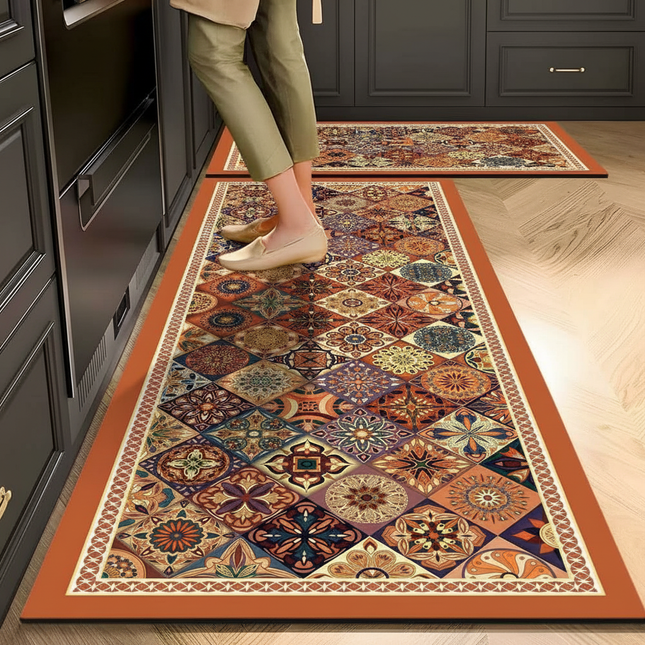 VIKAMA American retro kitchen mat Absorbent Algae Mud Sink Mat, Non-Slip Anti-Fatigue Rug, Quick Dry Kitchen Barrier, Mold-Proof - gallery 1