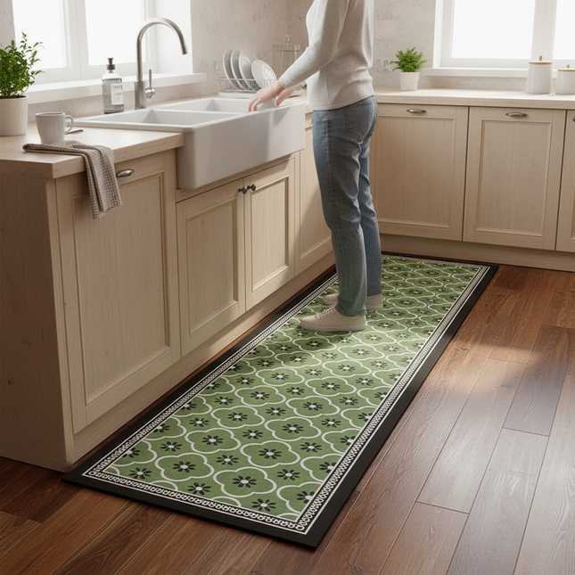 VIKAMA American retro kitchen mat Absorbent Algae Mud Sink Mat, Non-Slip Anti-Fatigue Rug, Quick Dry Kitchen Barrier, Mold-Proof - gallery 1