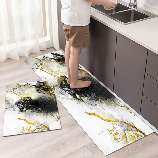 Marble Pattern Kitchen Floor Mats Non-Slip Doormat for Home Decorative Entrance Rug Modern Simple Style Washable Alfombra Rugs - gallery 1