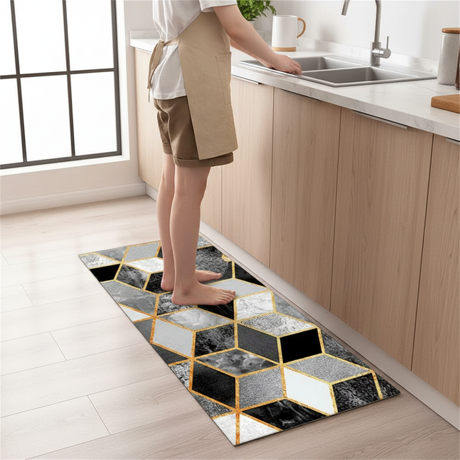 Marble Pattern Kitchen Floor Mats Non-Slip Doormat for Home Decorative Entrance Rug Modern Simple Style Washable Alfombra Rugs - gallery 1