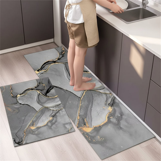 Marble Pattern Kitchen Floor Mats Non-Slip Doormat for Home Decorative Entrance Rug Modern Simple Style Washable Alfombra Rugs - gallery 1