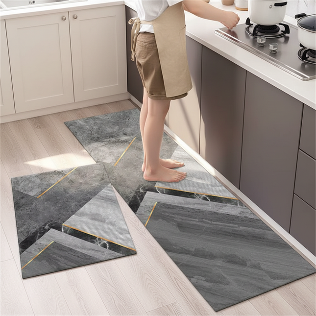 Marble Pattern Kitchen Floor Mats Non-Slip Doormat for Home Decorative Entrance Rug Modern Simple Style Washable Alfombra Rugs - gallery 1