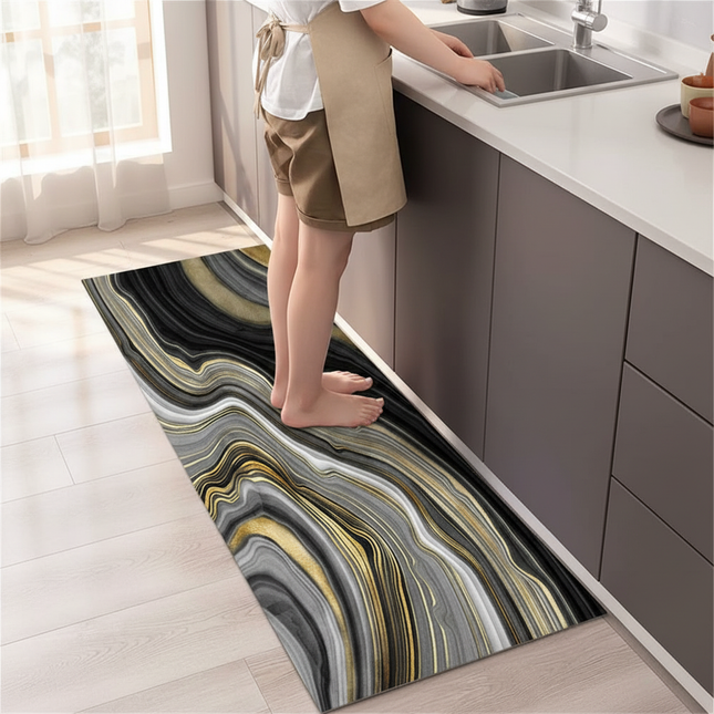 Marble Pattern Kitchen Floor Mats Non-Slip Doormat for Home Decorative Entrance Rug Modern Simple Style Washable Alfombra Rugs - gallery 1