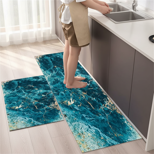 Marble Pattern Kitchen Floor Mats Non-Slip Doormat for Home Decorative Entrance Rug Modern Simple Style Washable Alfombra Rugs - gallery 1