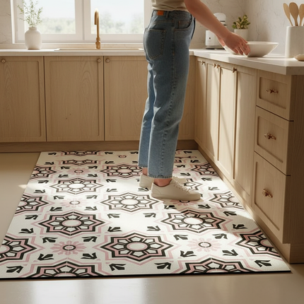 Tapis Cuisine rétro carreaux ciment antidérapant
