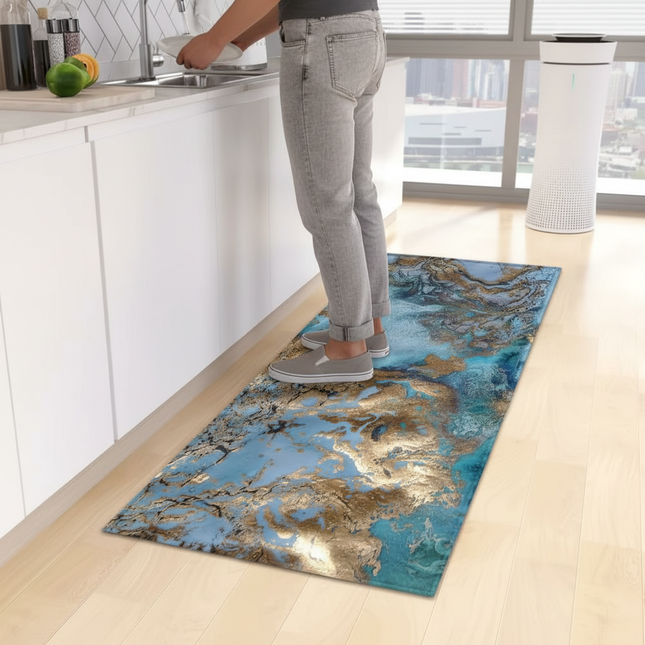 Marble Kitchen Rug Hallway Entrance Doormat Home Living Room Children Bedroom Floor Decor Carpet Bathroom Door Non-Slip Foot Mat - gallery 1