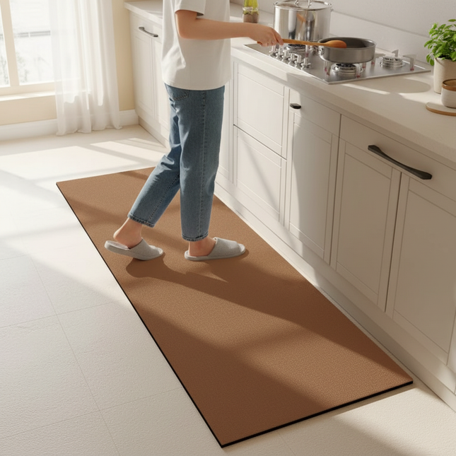 Diatom mud solid color kitchen floor mat can be cut oil-proof and non-slip absorbent floor mat long door floor mat carpet - gallery 1