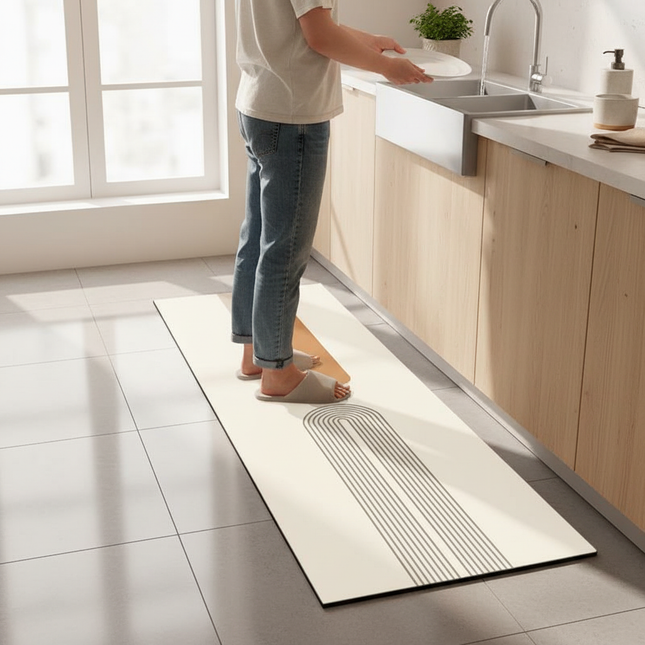 Diatom mud solid color kitchen floor mat can be cut oil-proof and non-slip absorbent floor mat long door floor mat carpet - gallery 1