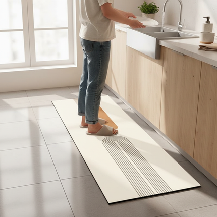 Diatom mud solid color kitchen floor mat can be cut oil-proof and non-slip absorbent floor mat long door floor mat carpet - gallery 1