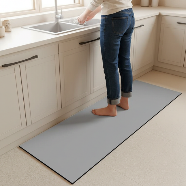 Diatom mud solid color kitchen floor mat can be cut oil-proof and non-slip absorbent floor mat long door floor mat carpet - gallery 1