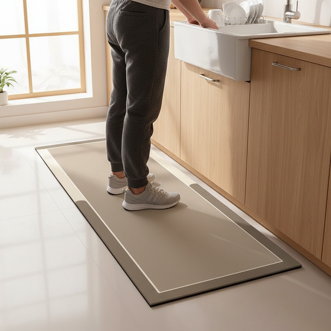 Tapis Cuisine Taupe Ours Absorbant