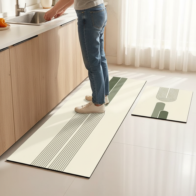 Diatom mud solid color kitchen floor mat can be cut oil-proof and non-slip absorbent floor mat long door floor mat carpet - gallery 1