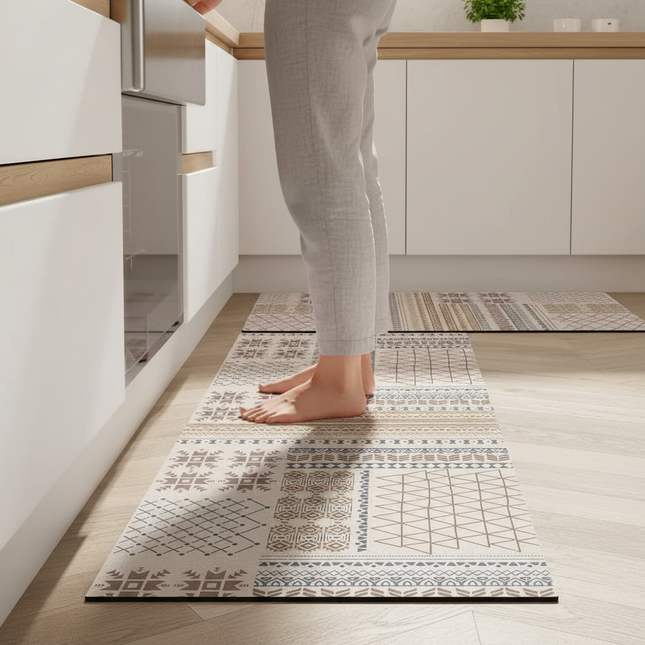 Tapis Cuisine Patchwork Géométrique Antidérapant