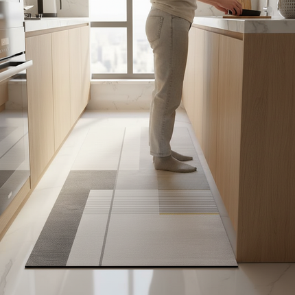 Rug for Kitchen Floor Mat Runner Long Carpet PVC Waterproof Leather Foot Mats Anti-slip Carpets Gray Home Decor Rugs 주방 카펫 - gallery 1