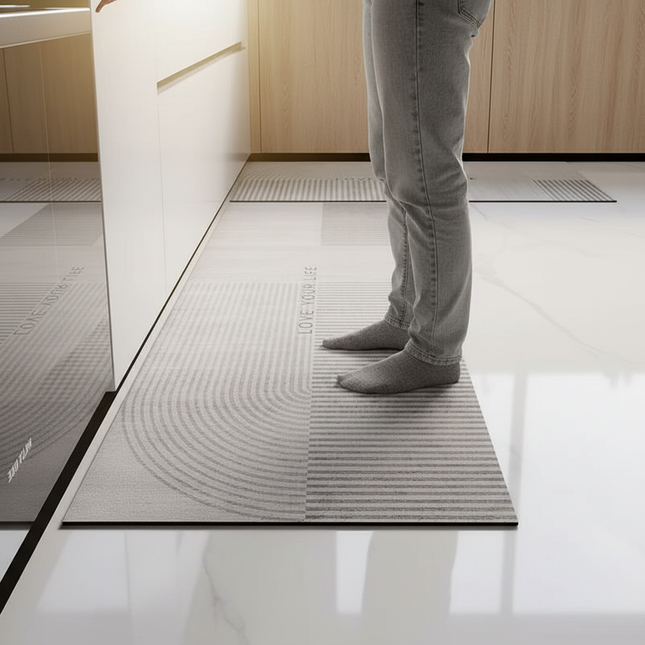 Rug for Kitchen Floor Mat Runner Long Carpet PVC Waterproof Leather Foot Mats Anti-slip Carpets Gray Home Decor Rugs 주방 카펫 - gallery 1
