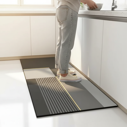 Tapis Cuisine géométrique gris imperméable