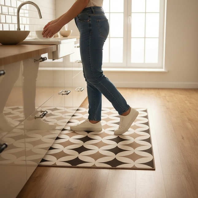 Minimalist Kitchen Floor Mat Anti-fouling Oil-proof Scrubbable PVC Waterproof Carpet Balcony Sturdy Non-slip Rug Ковер Tapis 러그 - gallery 1