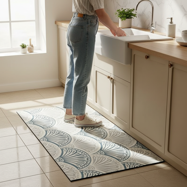 Carpet for Kitchen Pvc Floor Mat Large Size Waterproof Non-slip Carpets Leather Anti-oil Foot Mats Retro Home Decoration Rug - gallery 1