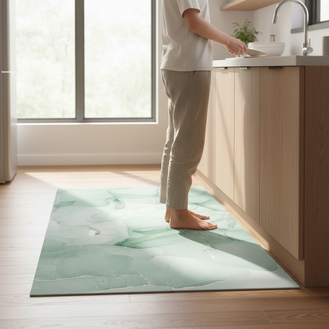 Modern Kitchen Pvc Leather Floor Mat Home Heat Resistant Oil-proof Rugs Large Area Rug Non-slip Washable Carpets for Living Room - gallery 1