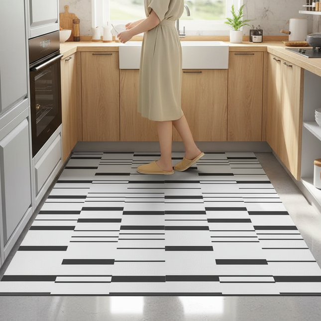 Modern Kitchen Pvc Leather Floor Mat Home Heat Resistant Oil-proof Rugs Large Area Rug Non-slip Washable Carpets for Living Room - gallery 1