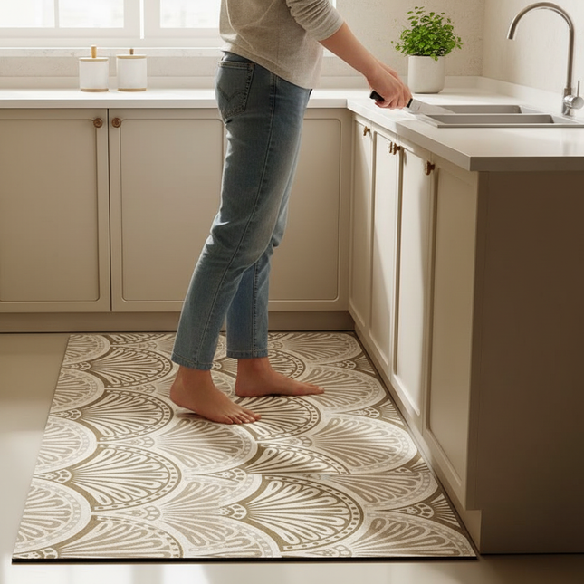 Carpet for Kitchen Pvc Floor Mat Large Size Waterproof Non-slip Carpets Leather Anti-oil Foot Mats Retro Home Decoration Rug - gallery 1