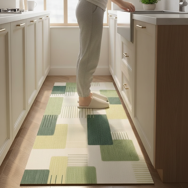 Kitchen Floor Mat Waterproof Oil-proof PVC Leather Carpet Non-slip Vintage Nordic Rug 주방매트 Коврик Для Кухни Alfombras De Cocina - gallery 1
